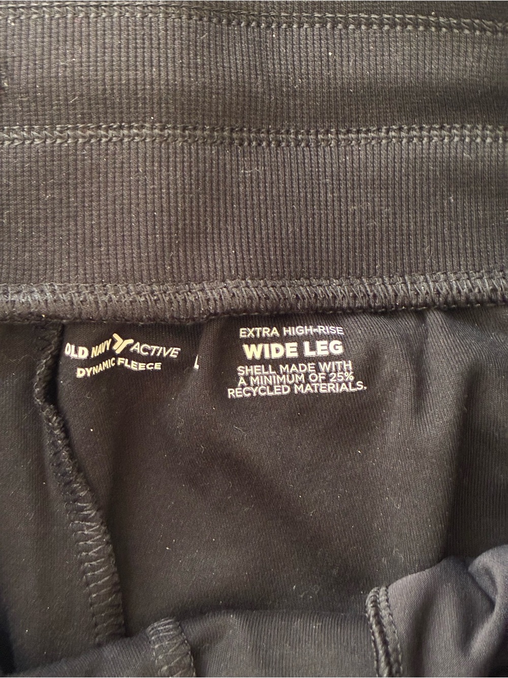 Old Navy | Black Extra high rise wide leg fleece sweatpants size large - Picture 2 of 10